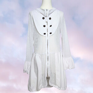Vtg Vitrin Design White Long Advant Apocalypse Angel Fairy Grunge Puffy Mesh L